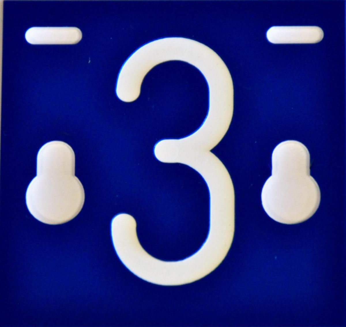 Merkeskilt til iso-sikringsbrytere Melbye - Merkeskilt blå 3 64x64x3.2mm tosidig