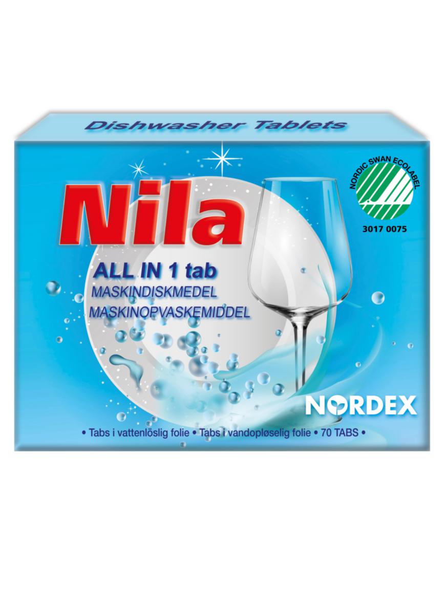 Maskinoppvaskmiddel Nila Tab - Maskinoppvaskmiddel Nila TAB Nordex All-In-One tab 70pk