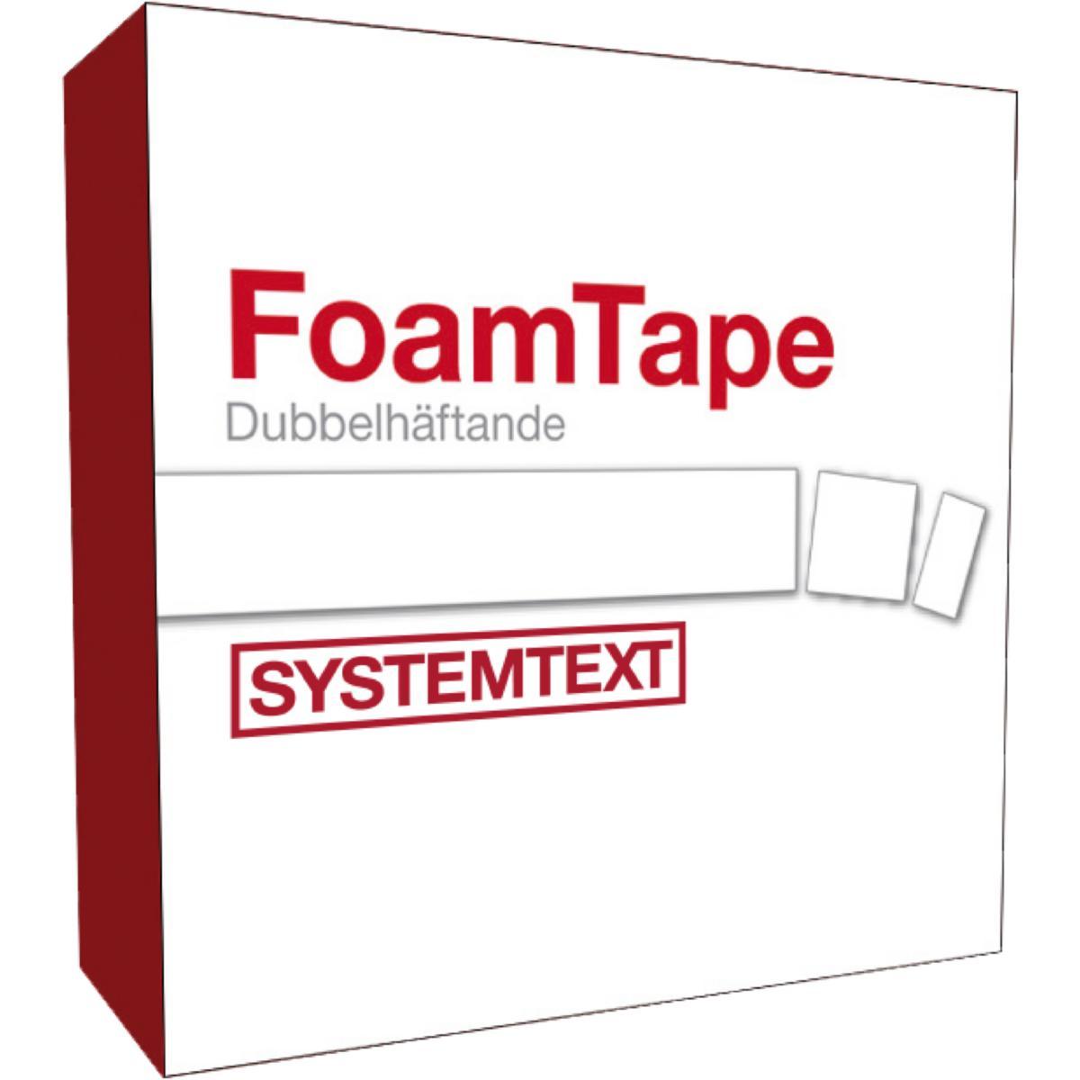 Skumtapeputer Systemtext dobbeltsidige - Skumtapeputer dobbeltsidig Systemtext 25X12mm 1000pk
