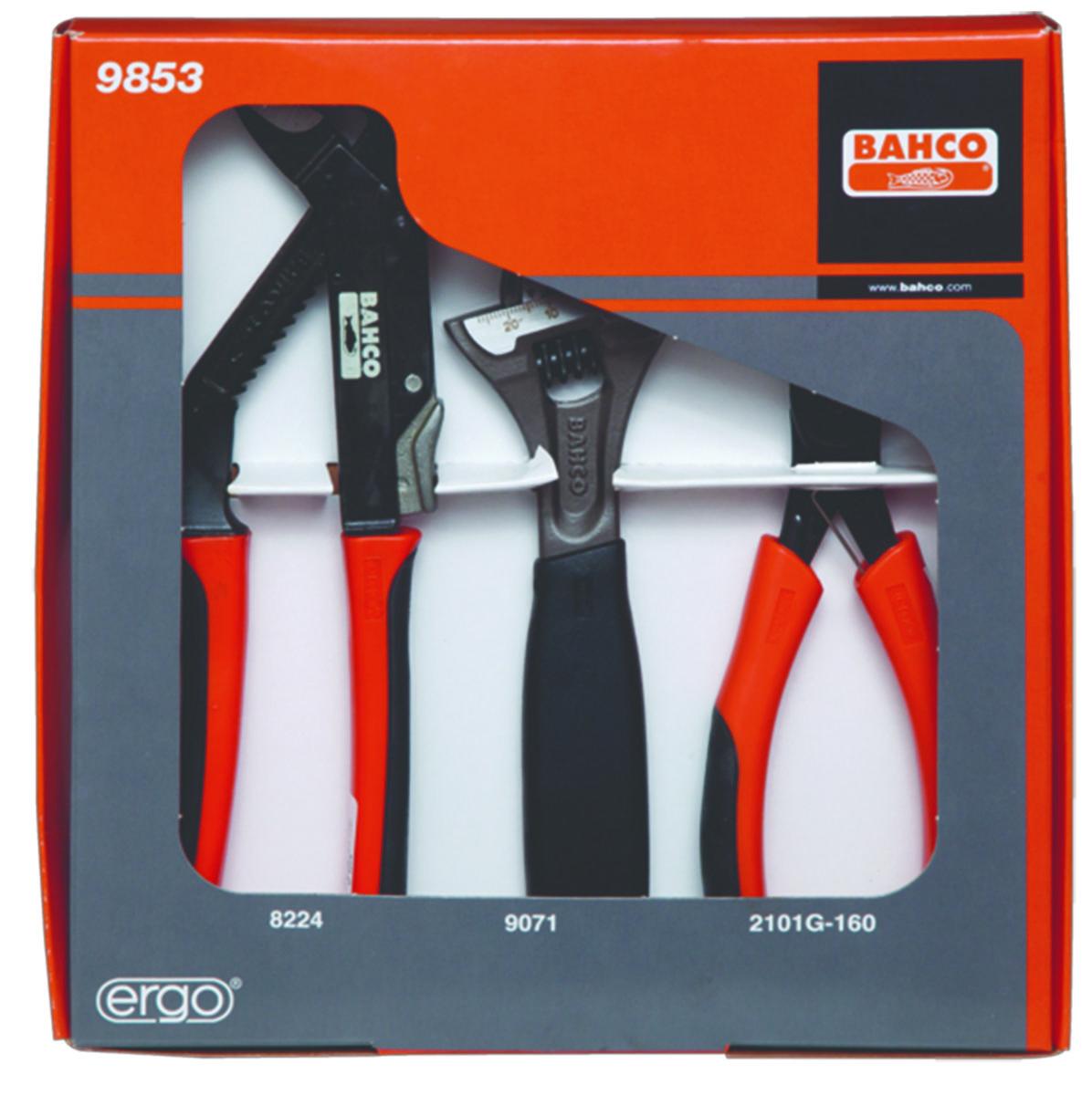 Allround-sett m/3 isolerte tenger Bahco 9853 - Verktøysett 9853 Ergo Bahco 3 deler