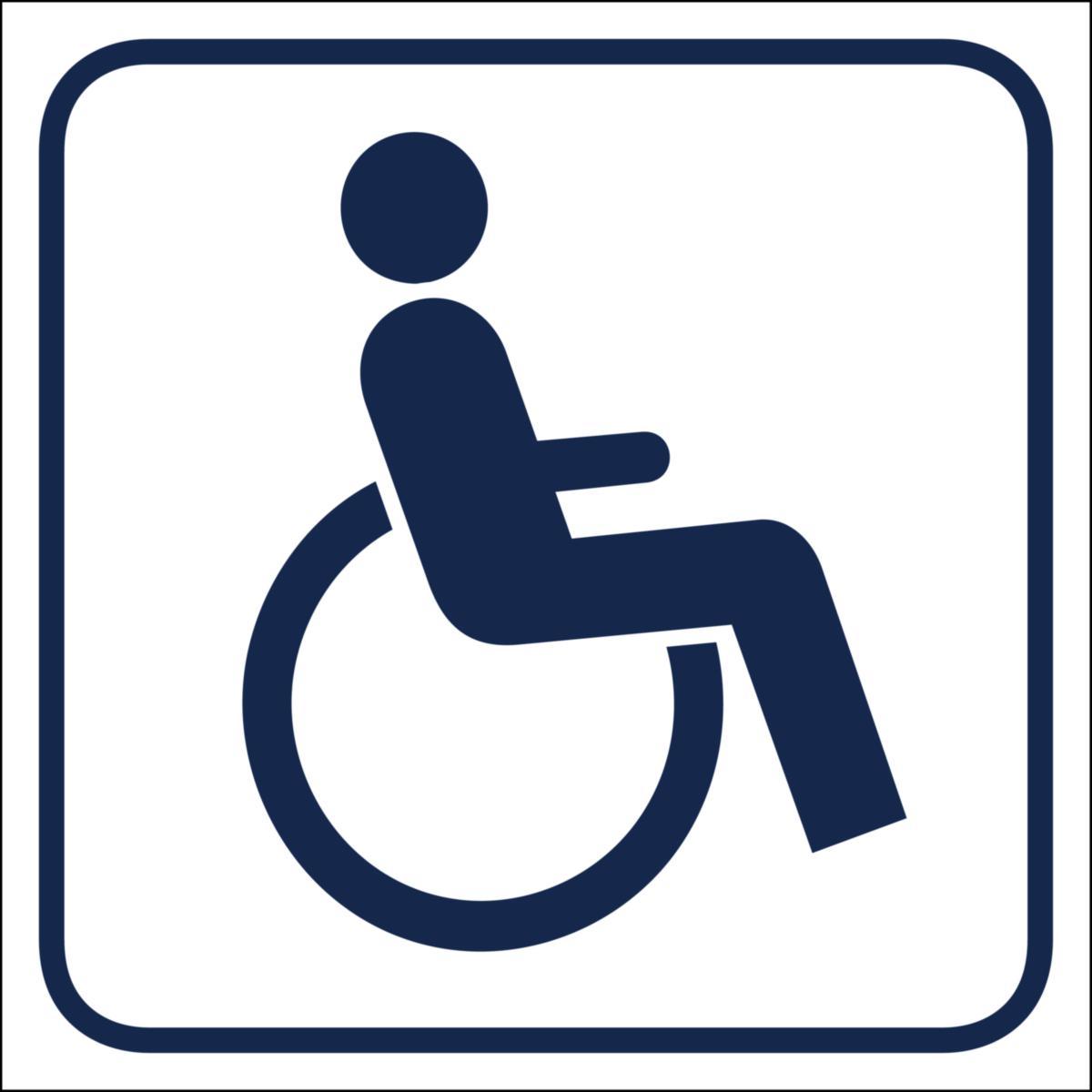 Dekal Systemtext Piktogram Handikappsymbol hvit - Dekal Handikappsymbol hvit Systemtext 60X60mm pikt. 5pk