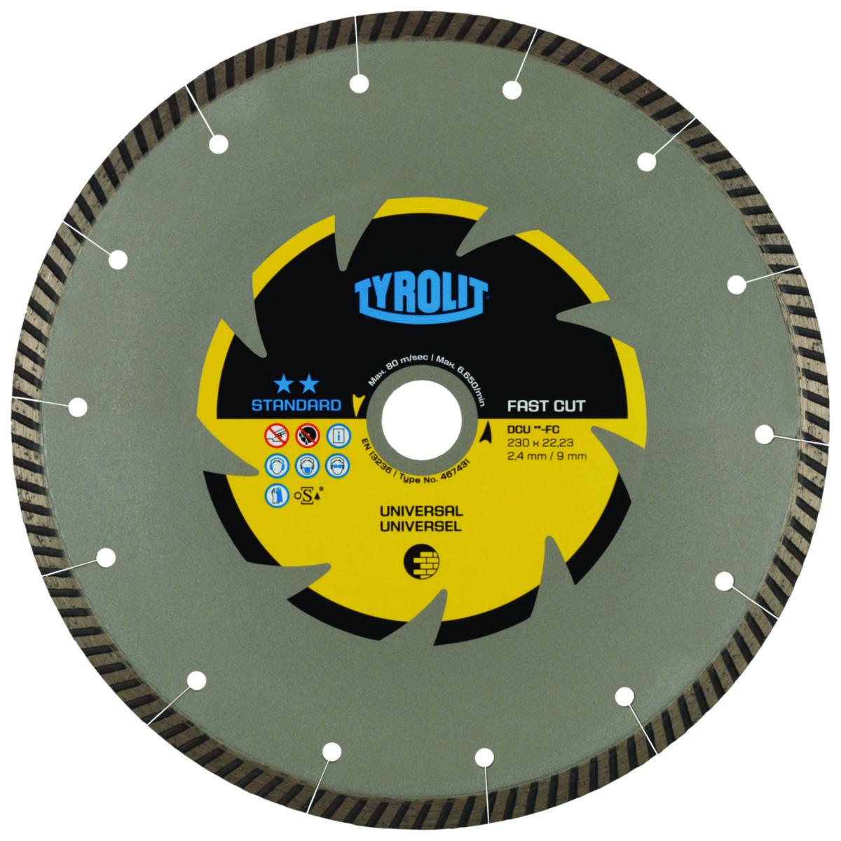 Diamantkappeskive Tyrolit Standard** DCU-FC C3R - Diamantkappeskive Std. DCU-FC Tyrolit Ø300XX3.0X20.0mm univ.