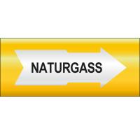 Rørmerking Systemtext "Naturgass" Pil