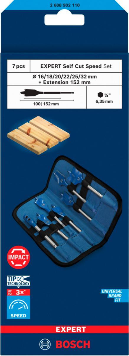 Flatfreseborsett Bosch Selfcut Ø16-32mm 7pk - Flatfreseborsett Selfcut Bosch Ø16-32mm 7pk