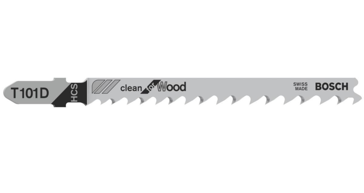 Stikksagblad Bosch HCS - Stikksagblad T 101 D Bosch Clean for Wood 5pk