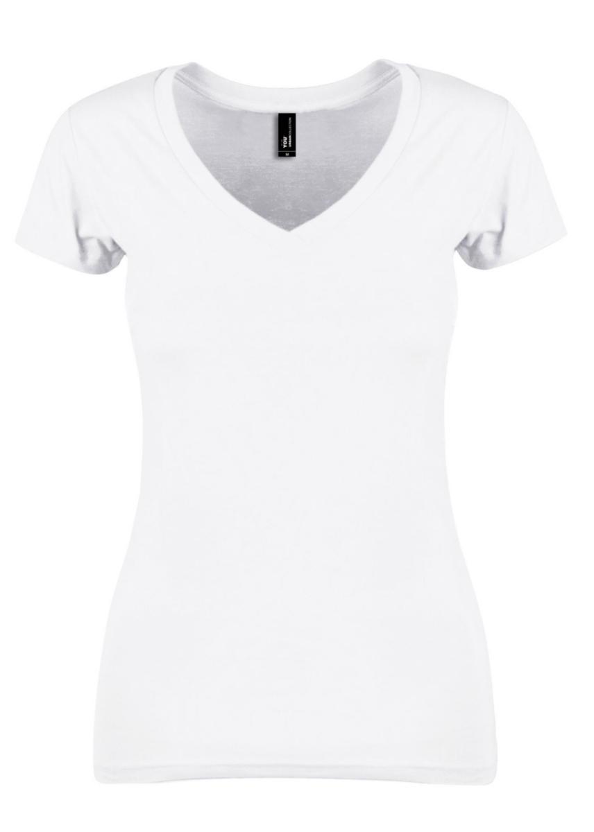 T-skjorte dame V-hals YOU® Tenerife - T-skjorte V-hals YOU Tenerife Hvit str M