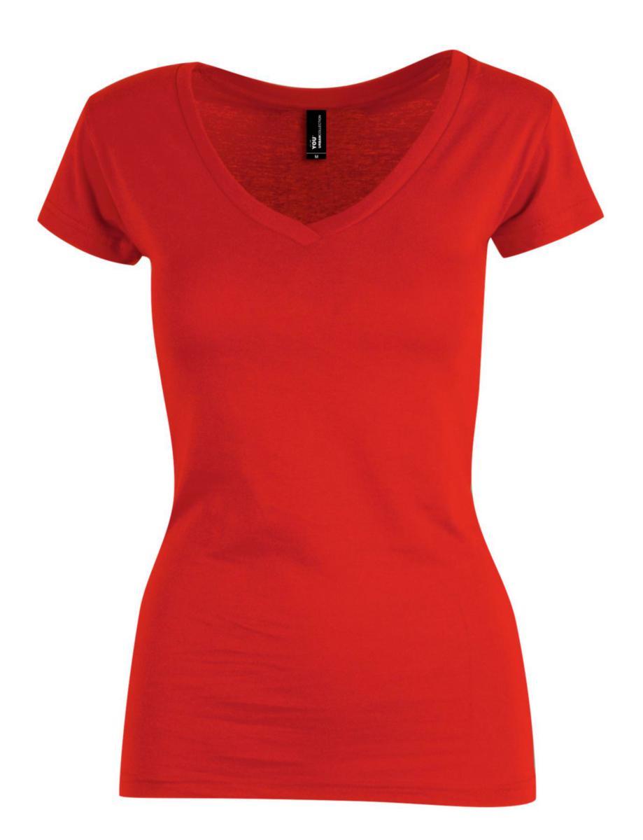 T-skjorte dame V-hals YOU® Tenerife Organic - T-skjorte V-hals YOU Tenerife Rød str L