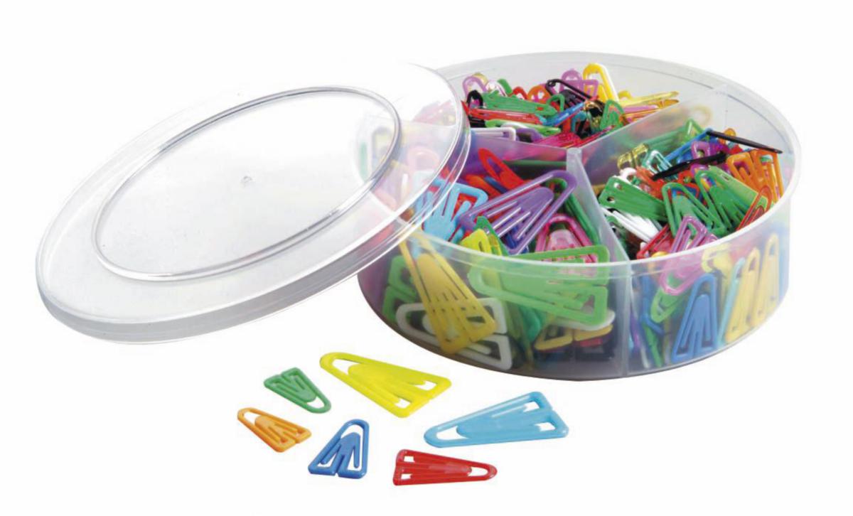Binders plast, ulike farger - Papirklips plast Laurel 21X25X35mm 420pk