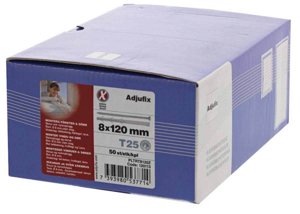 Lettbetongplugg Adjufix - Nylonplugg 8X120mm TX25 Adjufix med skrue a50