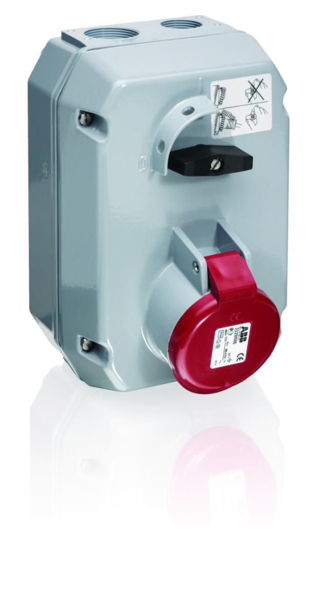 Rundstift IPS CUB Påvegg m/bryter Amphenol - IPS CUB 432MM6 IP44