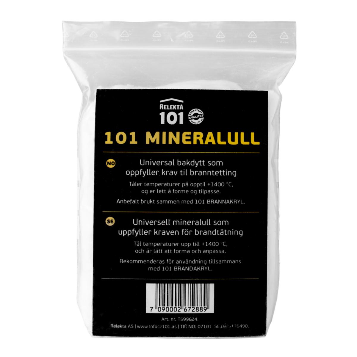 Bakdytt 101 mineralull - Mineralull 101 Relekta 600X48X25mm hvit