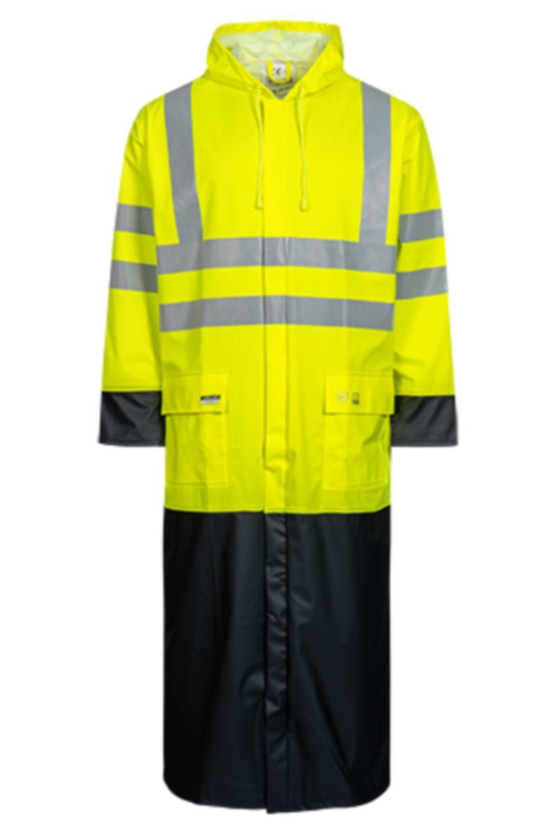 Regnfrakk Lyngsøe LR8085 HiVis kl.3 - Regnfrakk Lyngsøe LR8085 HiVis kl.3 Gul/marine str XL