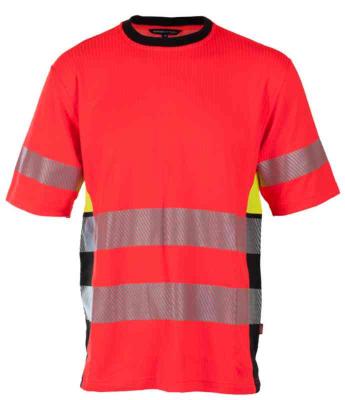 T-skjorte BS Gjøvik HiVis kl.2 rød/sva str S