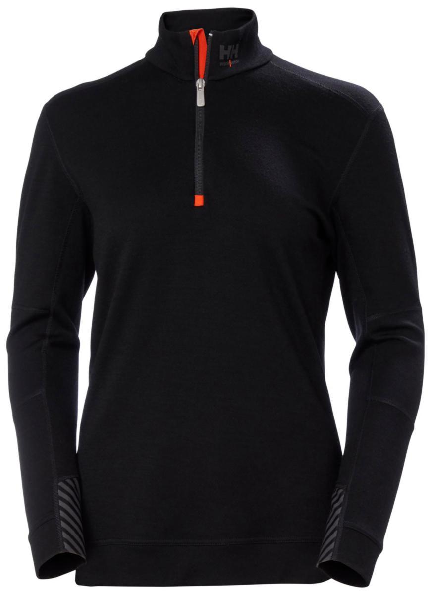 Undertrøye polo dame HH Lifa merino - Undertrøye polo dame HH Lifa Merino svart str M