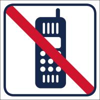 Dekal Systemtext Piktogram Mobiltelefonforbud