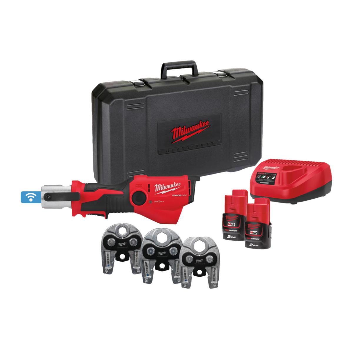 Pressverktøy Milwaukee M12 ONEHPT-202C G - Pressverktøy M12 ONEHPT-202C G Milwaukee 12V 2x2.0Ah