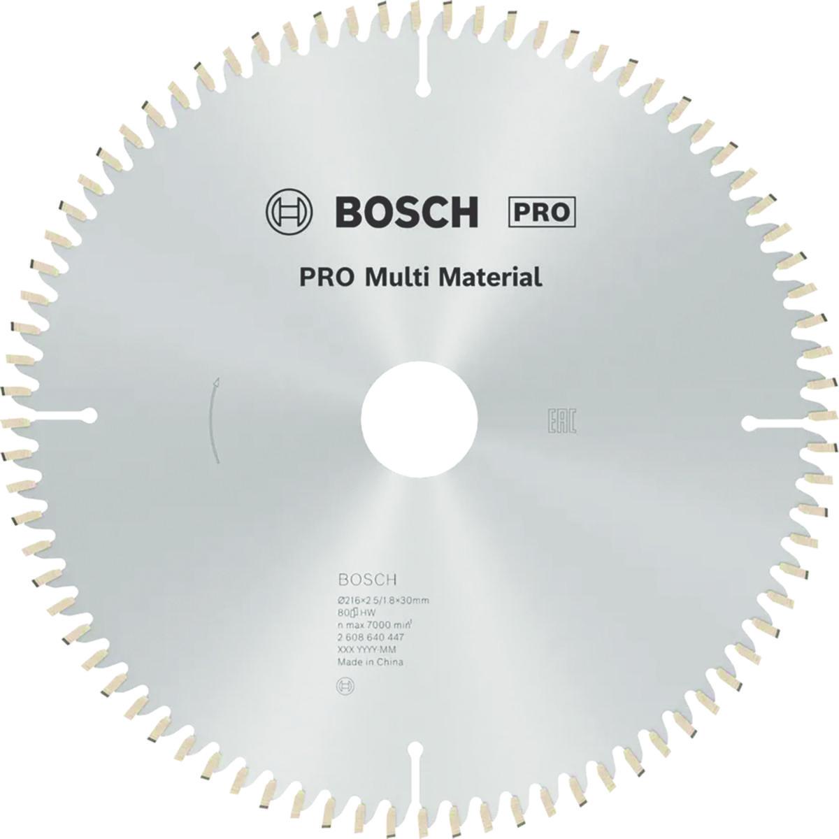 Sirkelsagblad Bosch Multi Material f/kapp- og gjærsag med ledning - Sirkelsagblad Multi Material Bosch Ø216X30X2.5mm. 80T