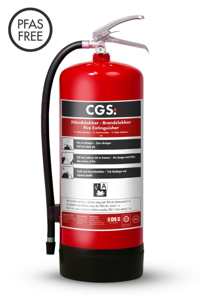 Brannslukker CGS Vann A 9L - Brannslukker vann WE9CR-A-30 Housegard CGS A 21A 9L