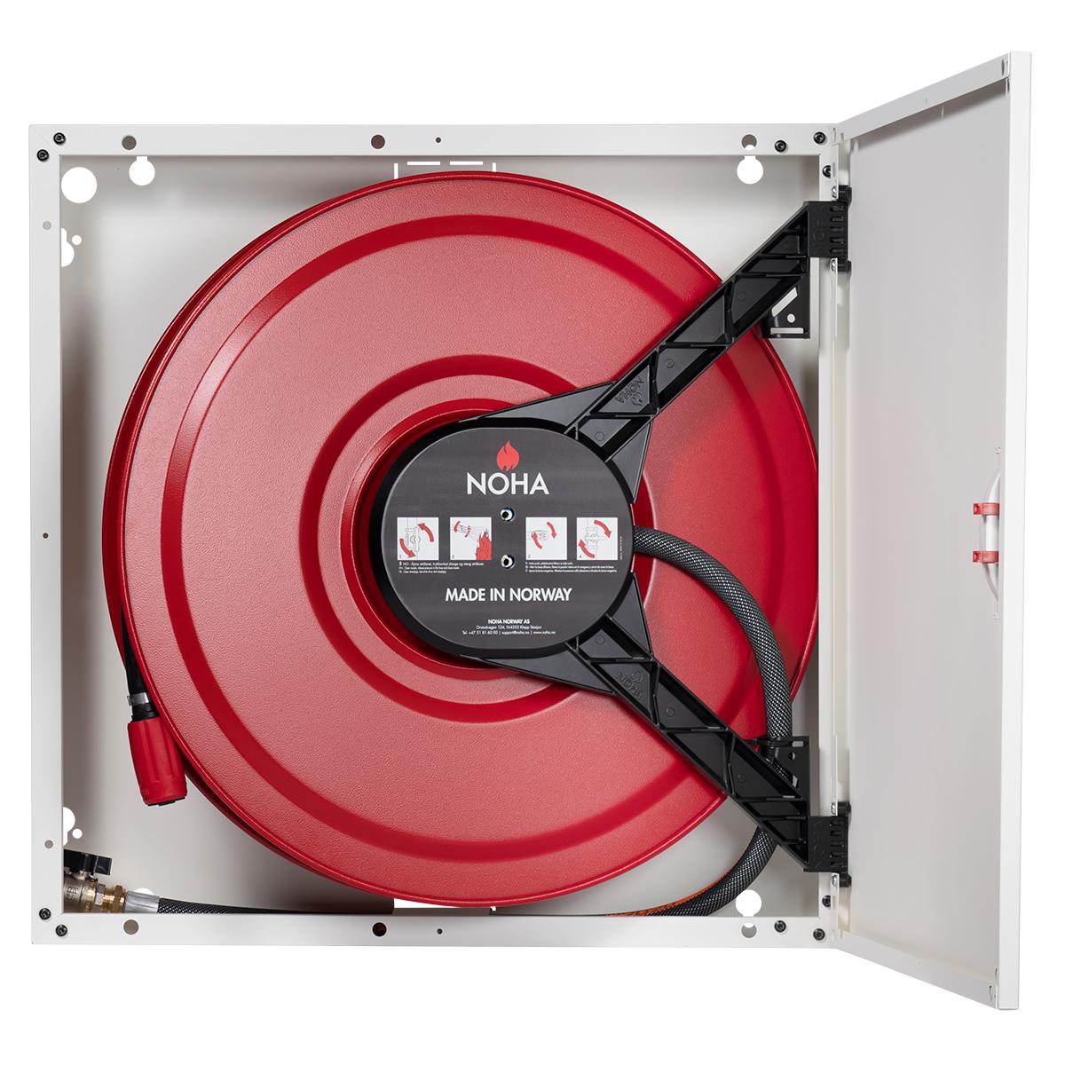 Brannpost type 3, NOHA - 25mm/25m Mod 3 Branntrommel i skap. 795 x 795 x 180