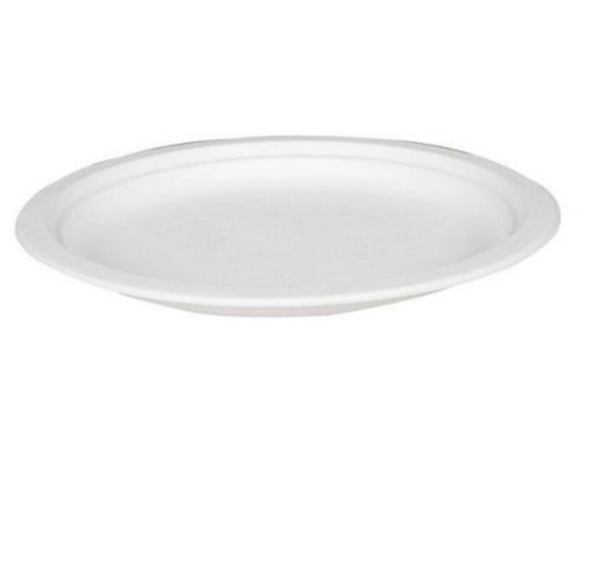 Tallerken Abena - Tallerken 23cm Bagasse fiber Abena hvit 50pk