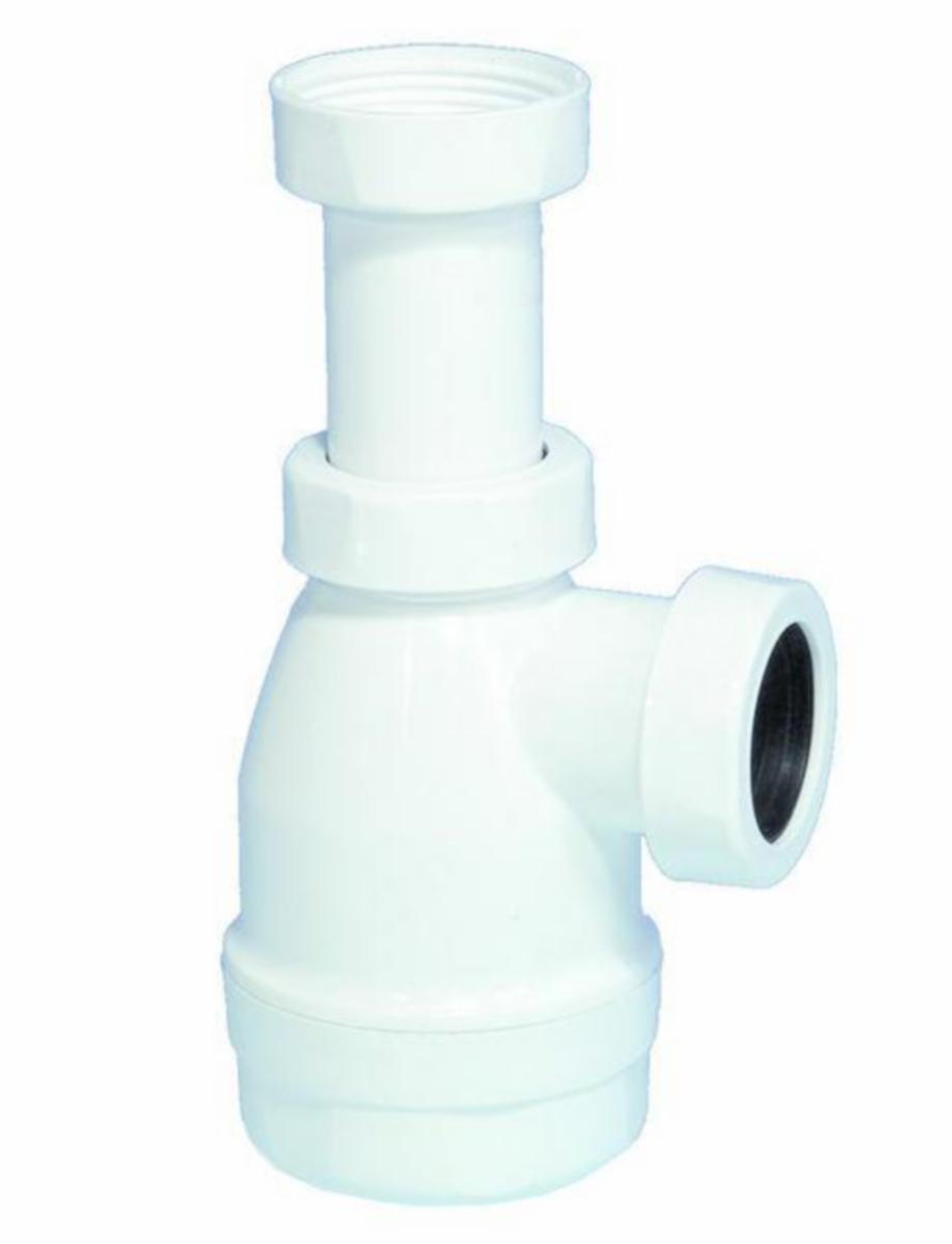 Flaskevannlås med servantventil, hvit, Purus - 11/4 x 32 mm flaskevannlås hvit. m/løs servantvent.