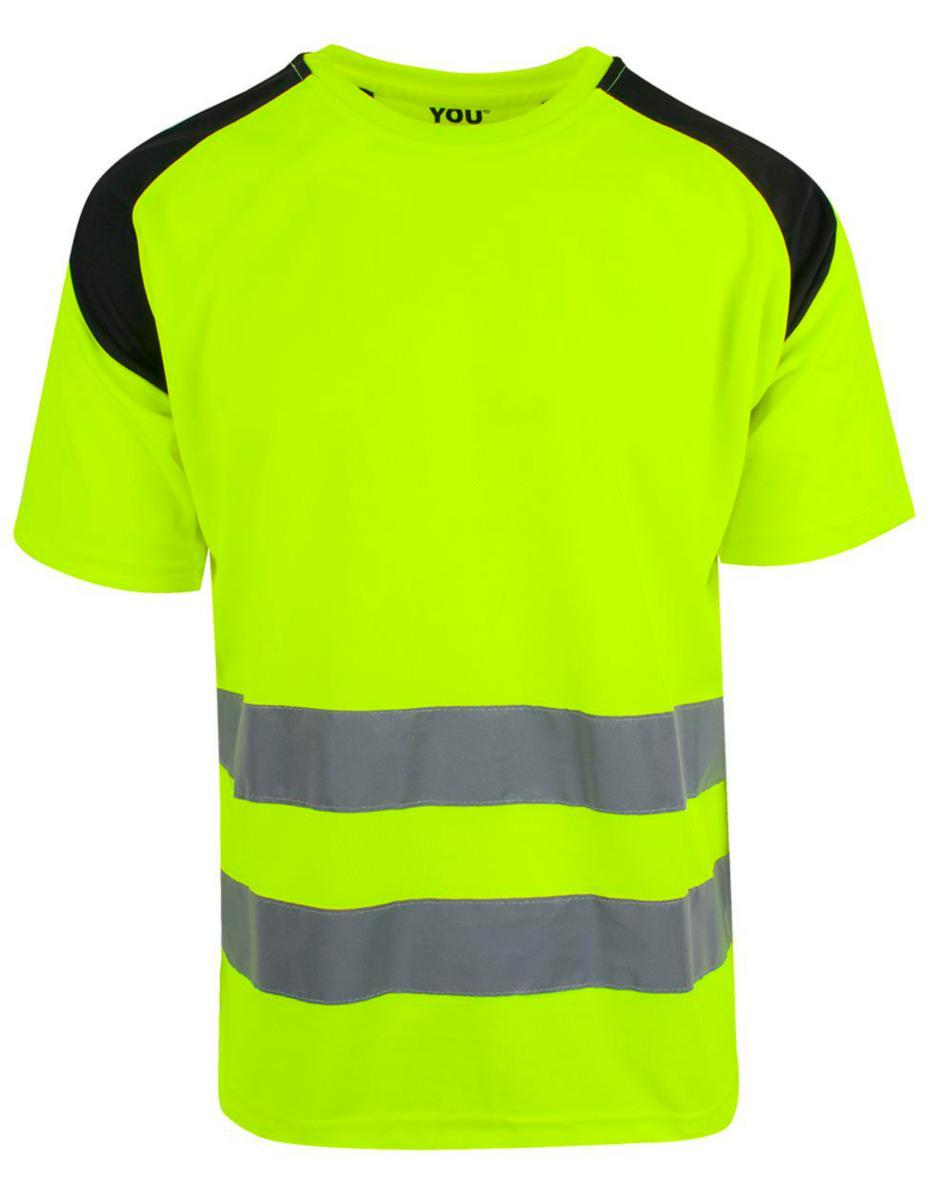 T-skjorte YOU® Karlstad HiVis kl.2 - T-skjorte YOU Karlstad HiVis kl.2 Gul/svart str L
