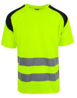 T-skjorte YOU Karlstad HiVis kl.2 gul/svart str L