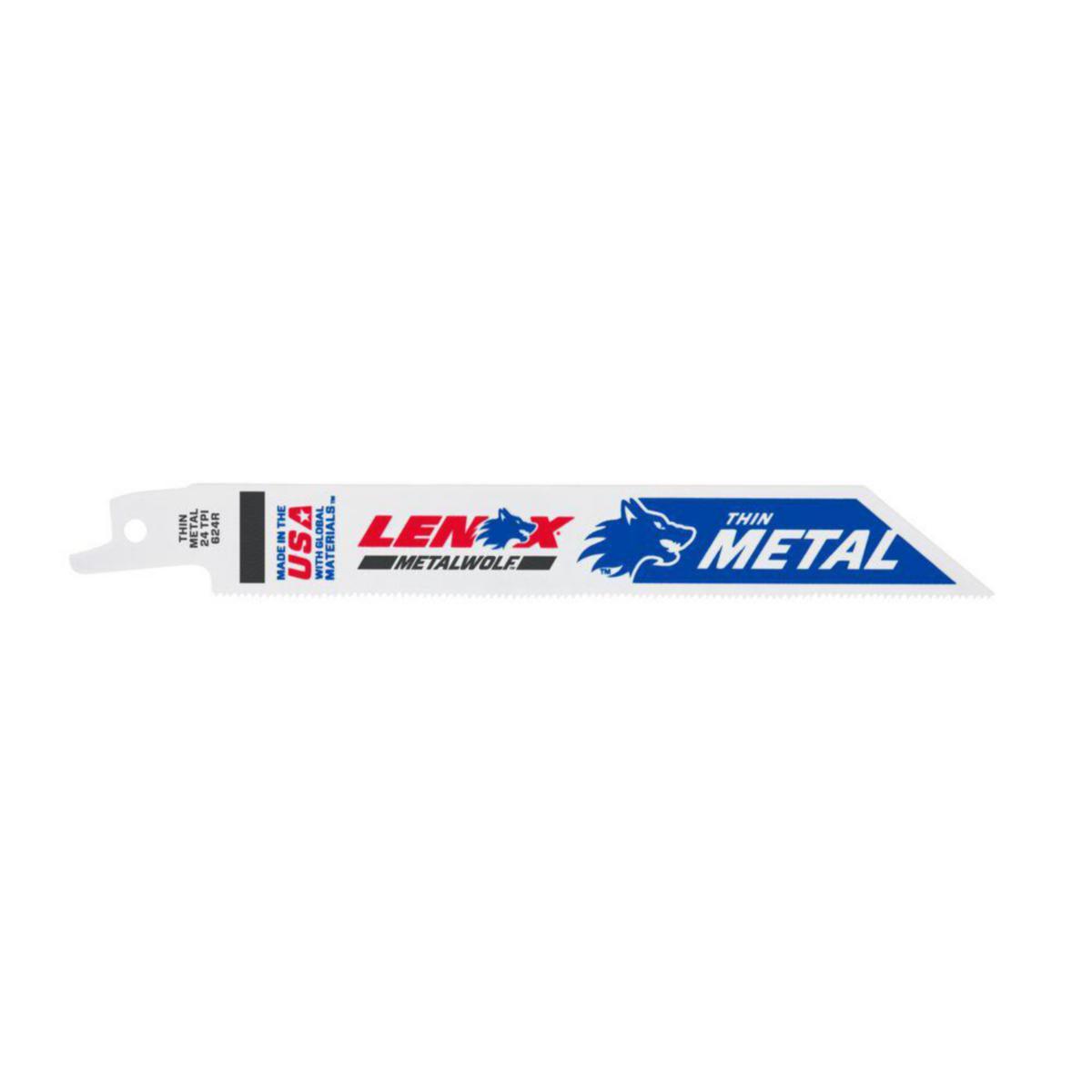 Bajonettsagblad Lenox for tynn metall - Bajonettsagblad 624R Bi-Metal Lenox 152mm 24T Med Metal 5pk