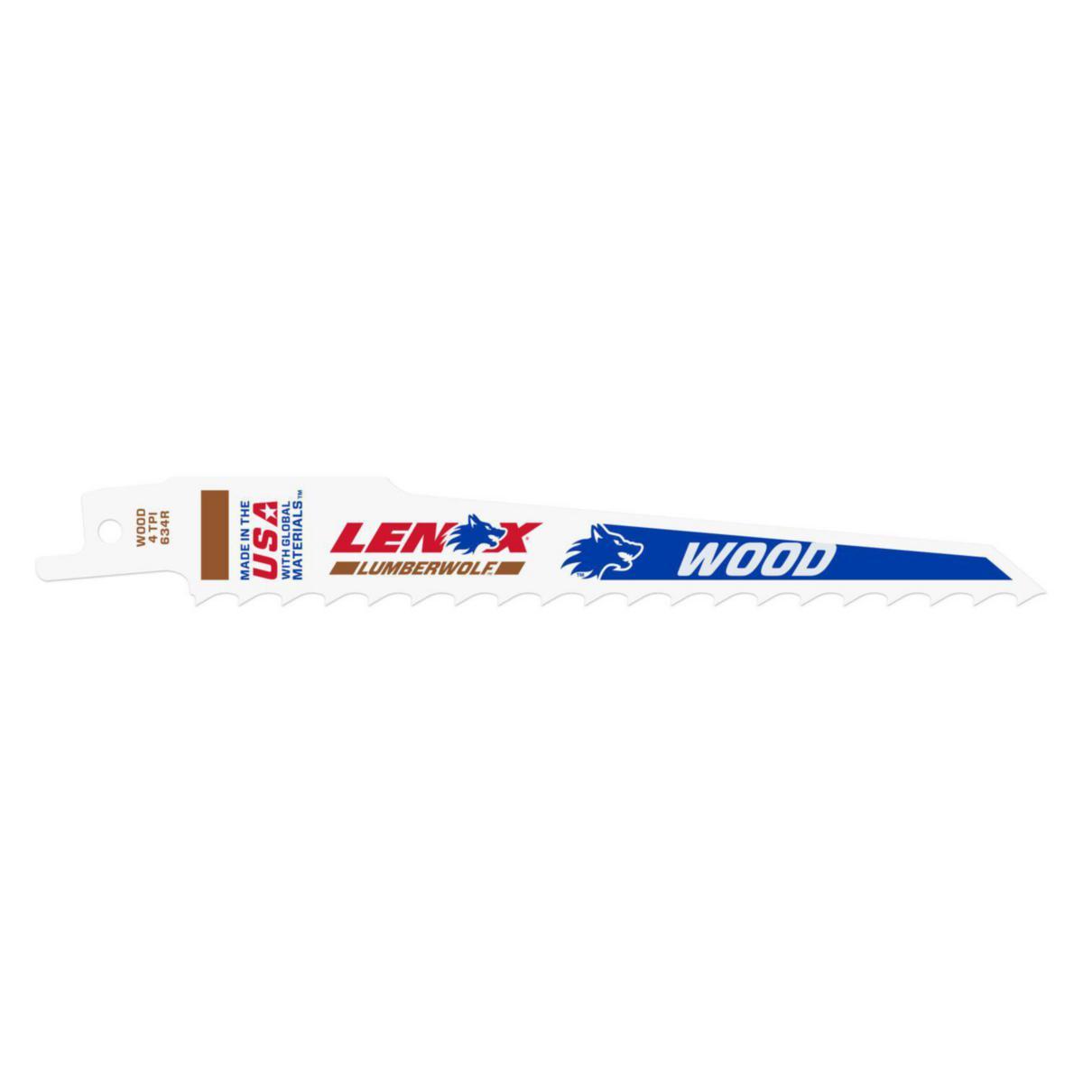 Bajonettsagblad Lenox 634 R - Bajonettsagblad 634R Bi-Metal Lenox 152mm 4T Wood 5pk