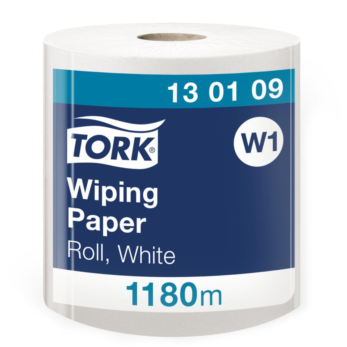 Tørkepapir Industri Tork Advanced W1 - Tørkepapir standard stor rull Tork W1 hvit 1-lag