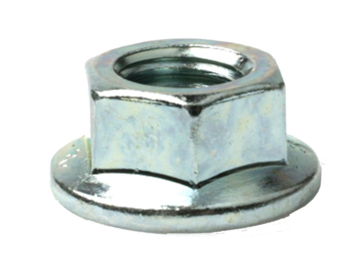 Flensemutter riflet DIN 6923 KL8.0 elforzinket FIXX - Flensemutter M10 EZ D6923 KL8 6kt. elforzinket riflet FIXX