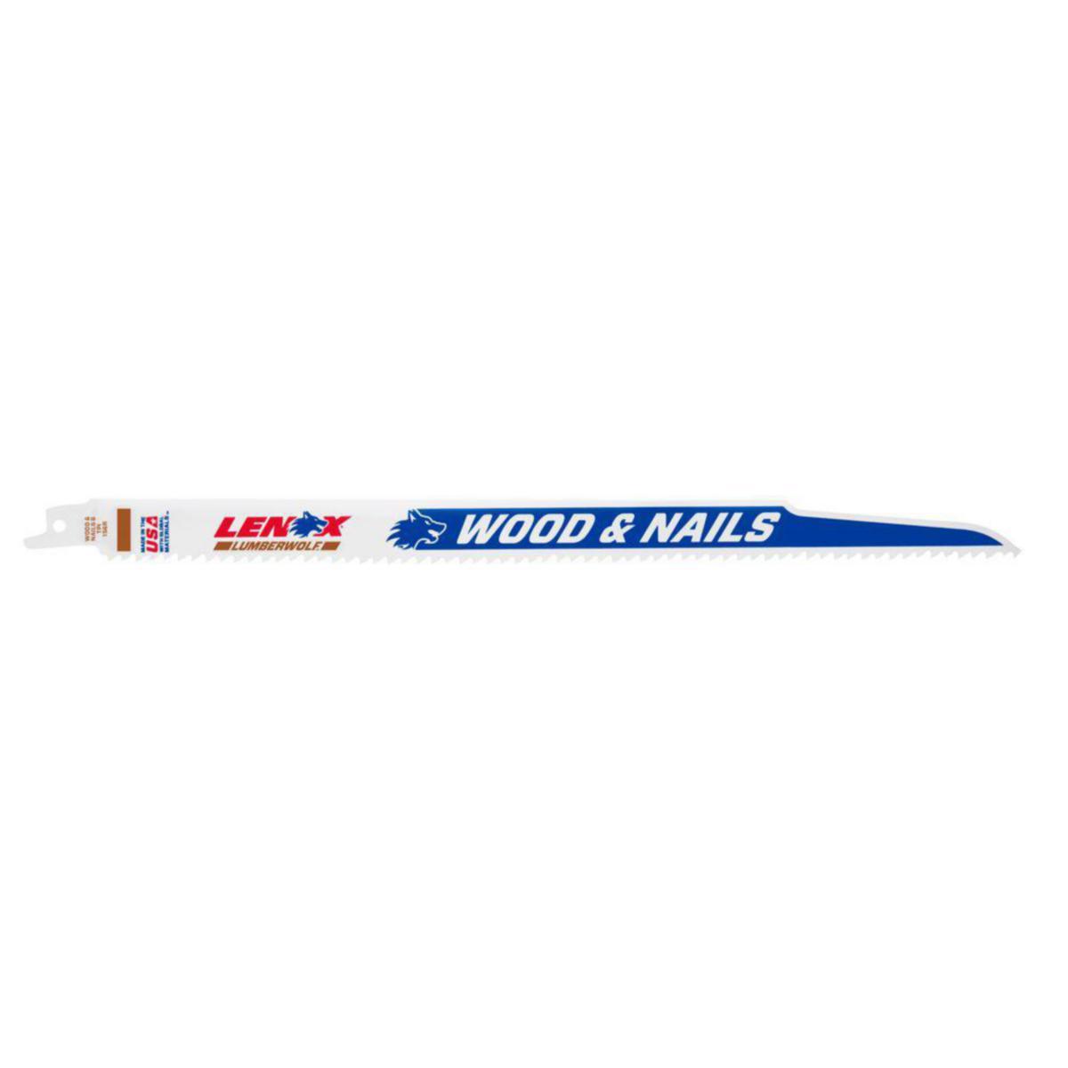 Bajonettsagblad Lenox for tre med spiker - Bajonettsagblad 156R Bi-Metal Lenox 305mm 6T Wood 5pk