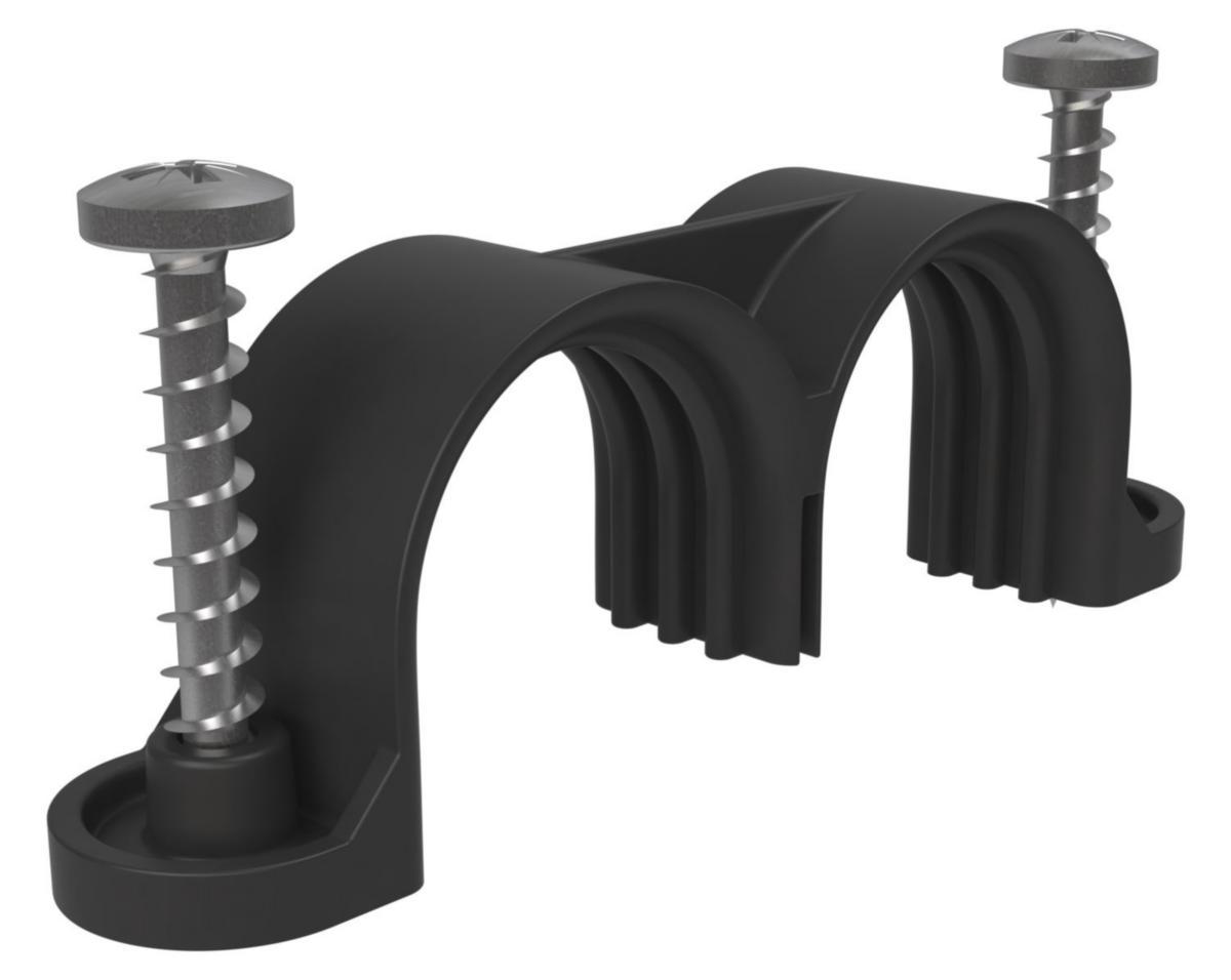 Plastklammer, LK - Dobbel Plastklammer Varerør LK Pex
