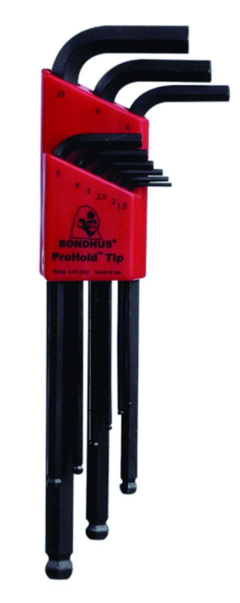 Vinkelnøkkelsett Bondhus PBLX ProHold Sekskant - Vinkelnøkkelsett PBLX Bondhus Prohold 1.5-10mm kule