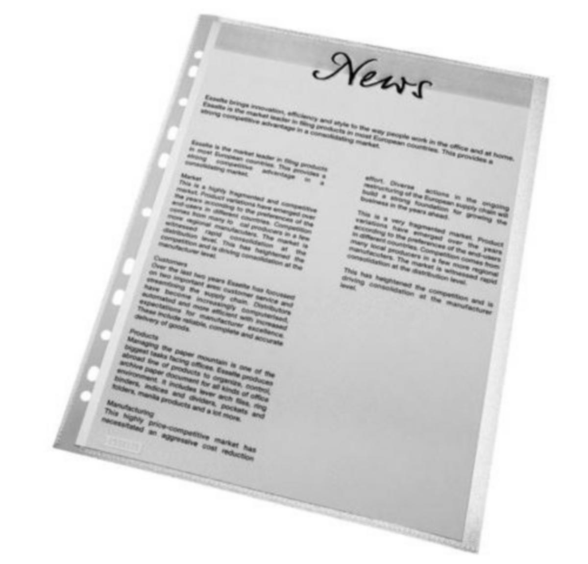 Plastlomme Esselte - Plastlomme A4 sideåpning Esselte 38my (10)