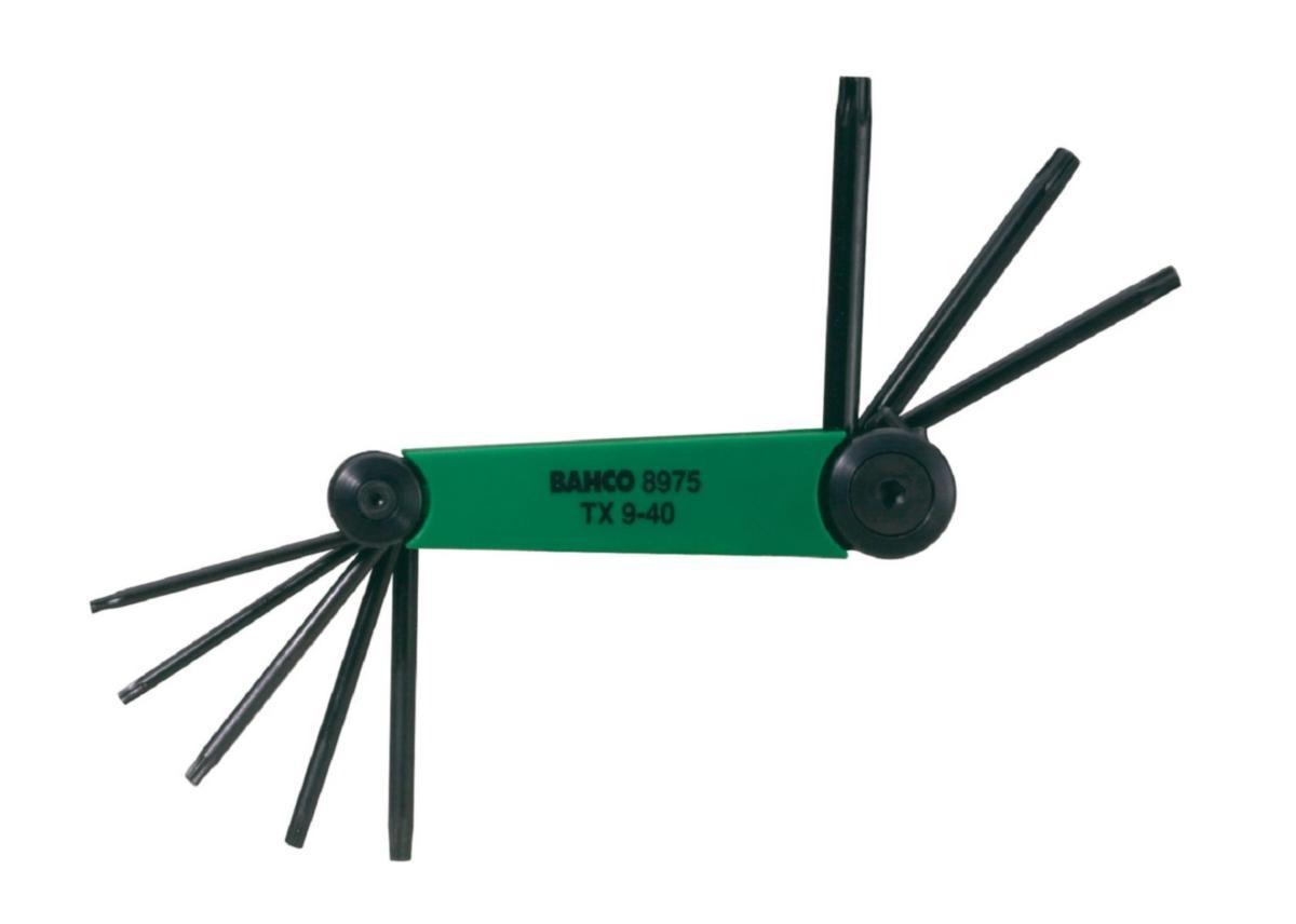Foldesett Bahco 8975 Torx - Nøkkelsett BE-8975 Torx Bahco T9-40 8 deler foldbart