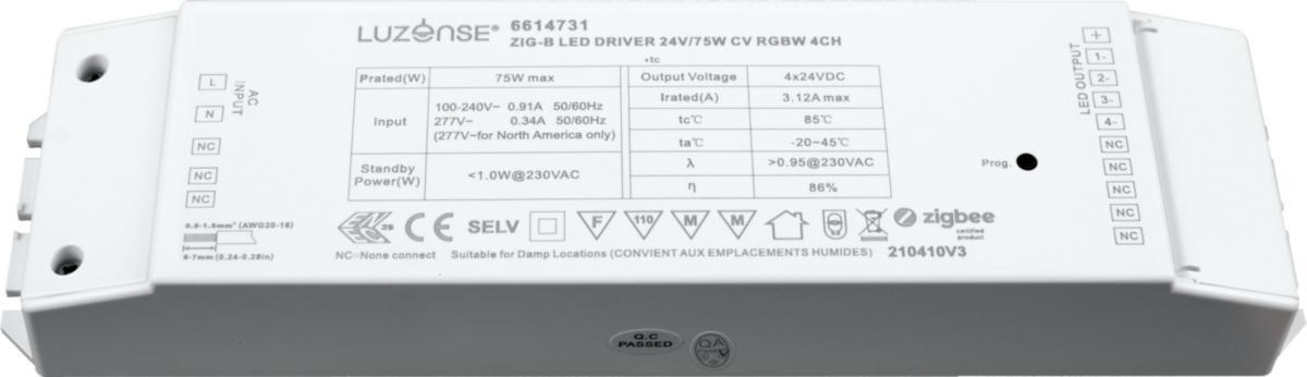 Driver Zigbee Unilamp - Driver Zigbee 24V/75W CV RGBW
