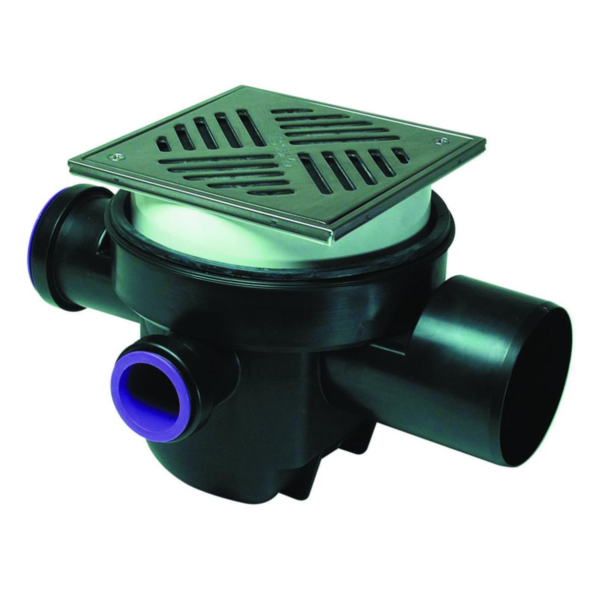 Gulvsluk Kessel. The Universal med og uten klaff - 110mm Gulvsluk uten klaffer gulvinst.. lokk rustfritt stål