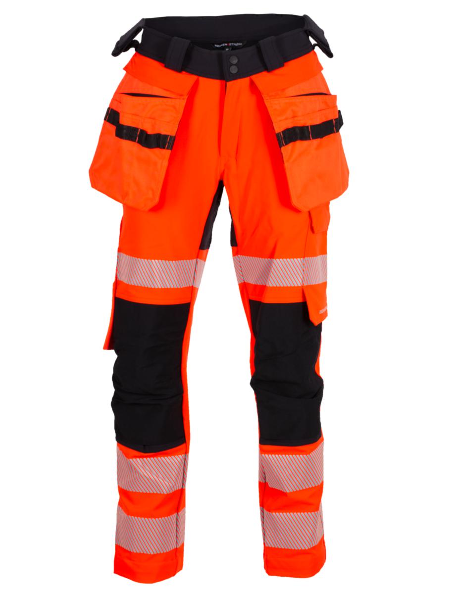 Håndverksbukse BS dame Lillehammer HiVis kl.2 - Håndverksbukse BS Lillehammer W HiVis kl.2 svart/rød C50