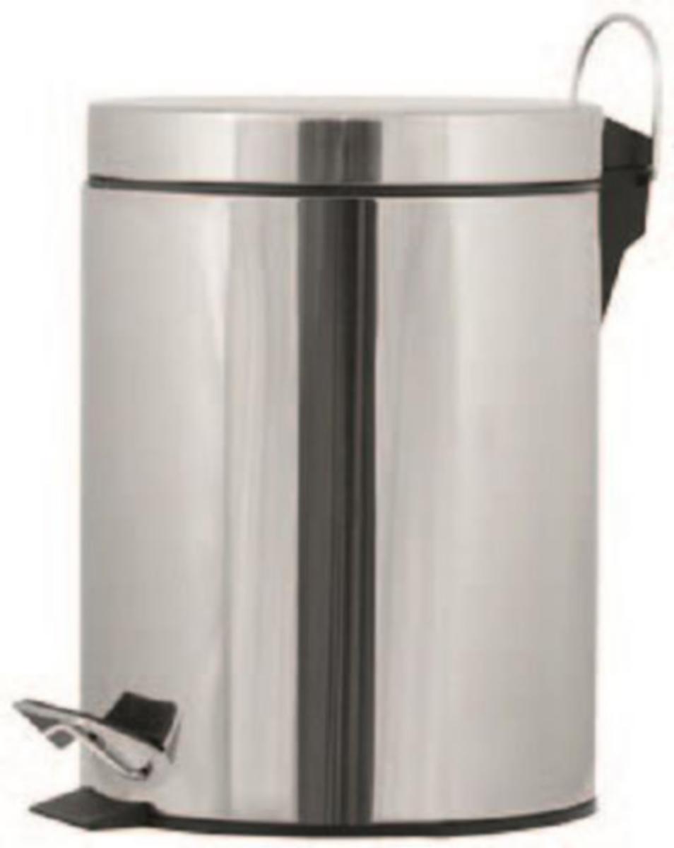 Pedalbøtte 5 ltr Basic, a-collection - Pedalbøtte 5l mattbørstet stål 5 liter