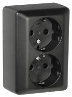 Stikkontakt Elko dobbel RS1090 sort