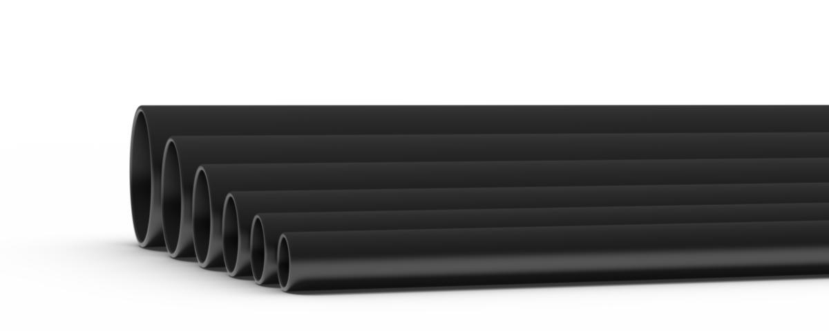 Plastrør Pmflex xRigid - Stive rør PP UV 50mm sort 3m 750N