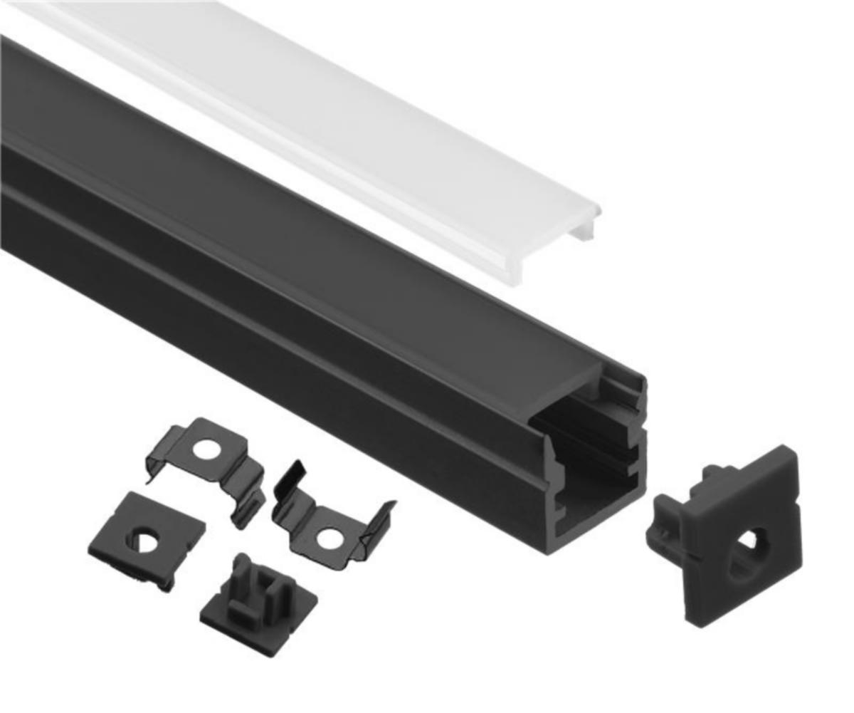 ALU Profilpakke ELC mini 2m - ALU Profilpakke ELC mini sort