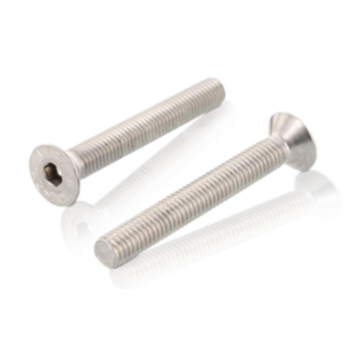 Innvendig Sekskantskrue MF6S DIN 7991 / ISO 10642 A2 rustfri - Innv.6kt 8X20 A2 SH I10642 rustfritt senkhode (D7991)