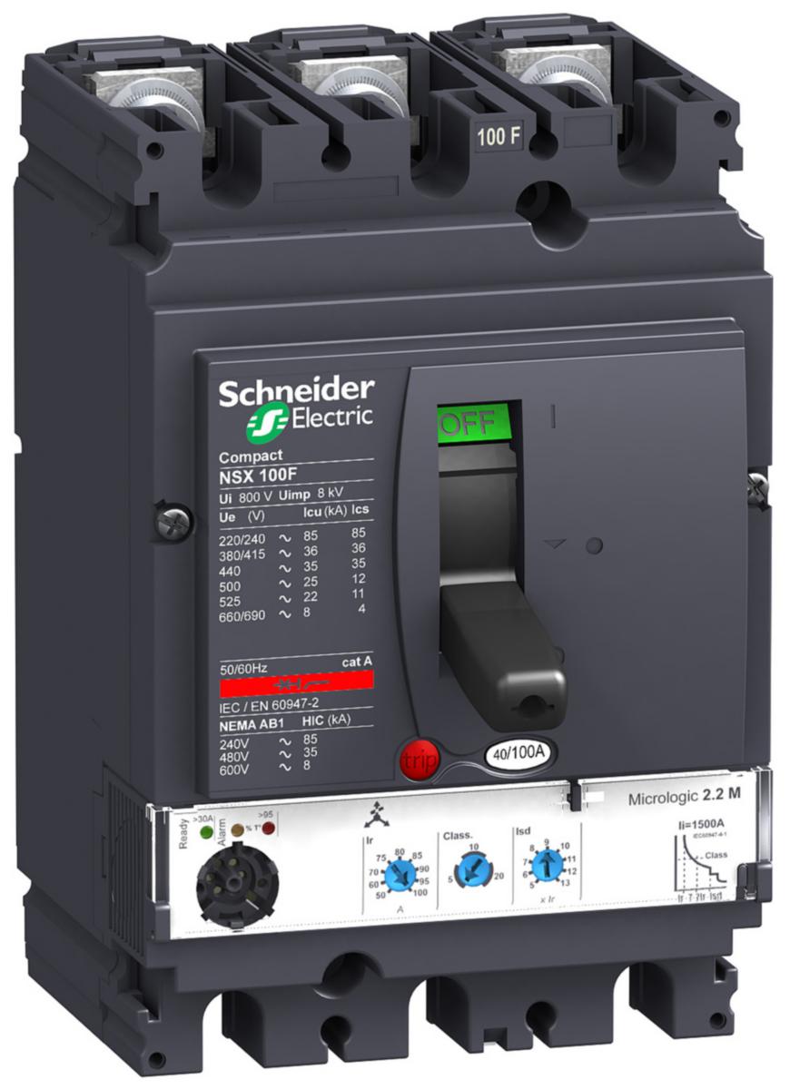 Effektbryter Schneider NSX100 Micrologic - NSX100N M.logic 2.2 M 100A 3P 