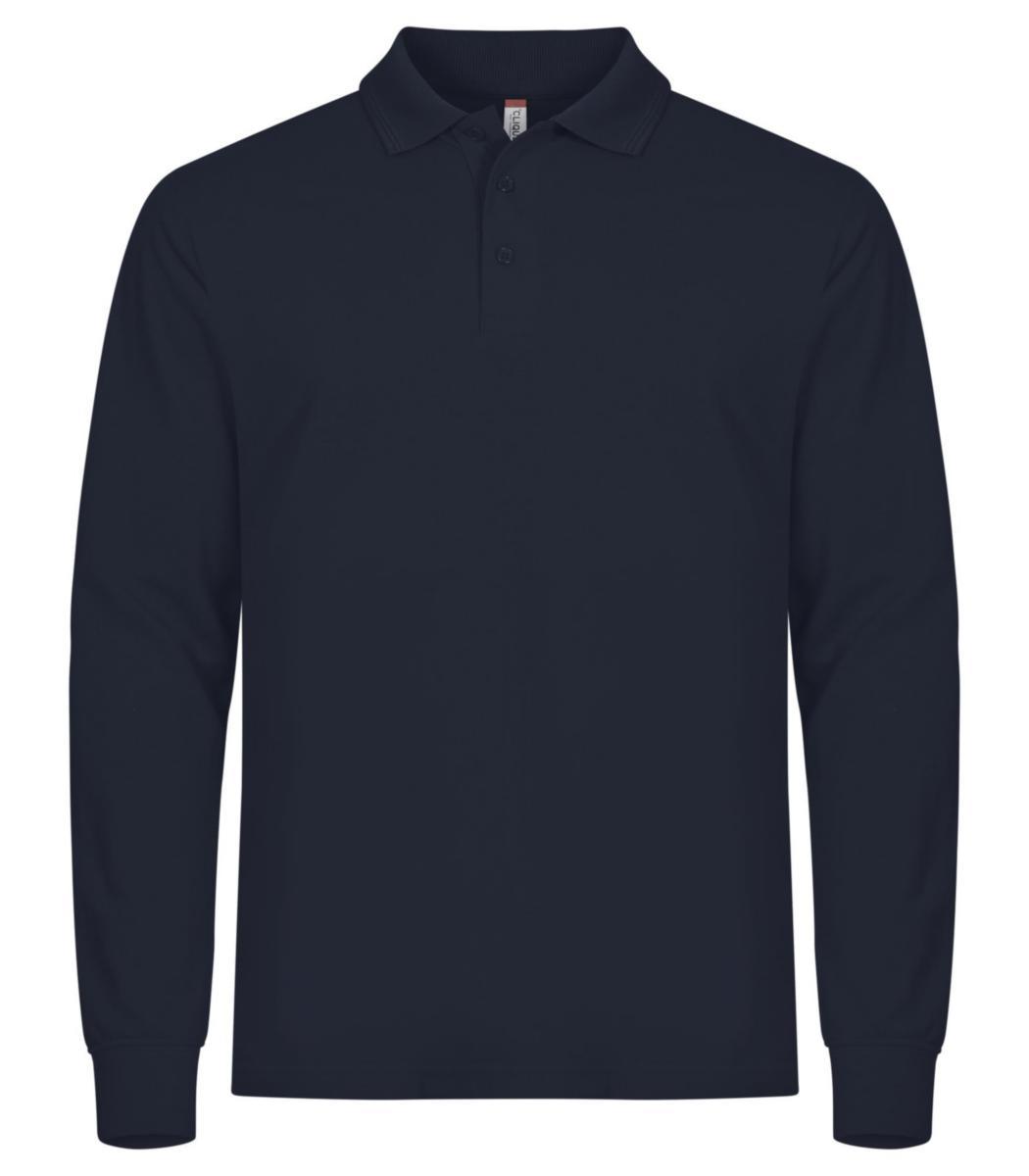 Piqueskjorte langermet Clique™ Manhattan - Piqueskjorte langermet Clique Manhattan marine str XS