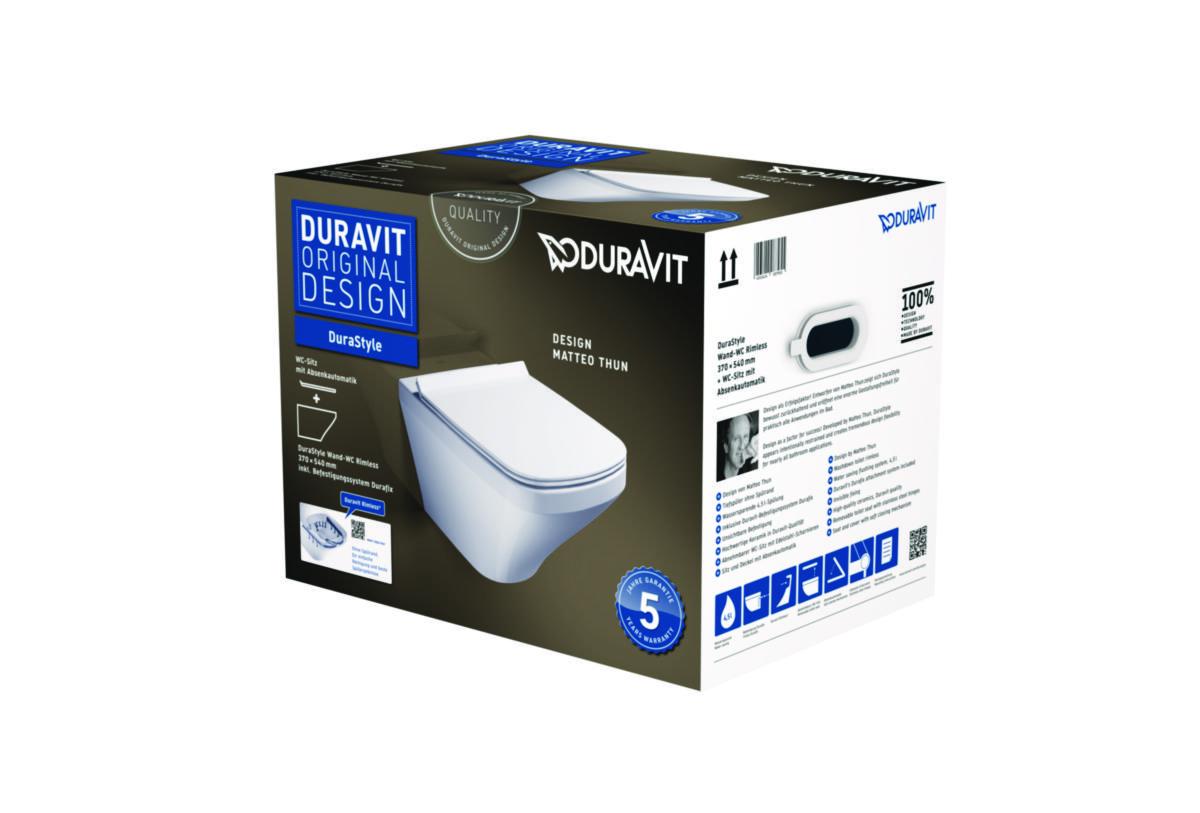 Duravit DuraStyle Rimless pakke, veggskål + sete - DuraStyle Rimless pakke 6189217+6189169. SC sete
