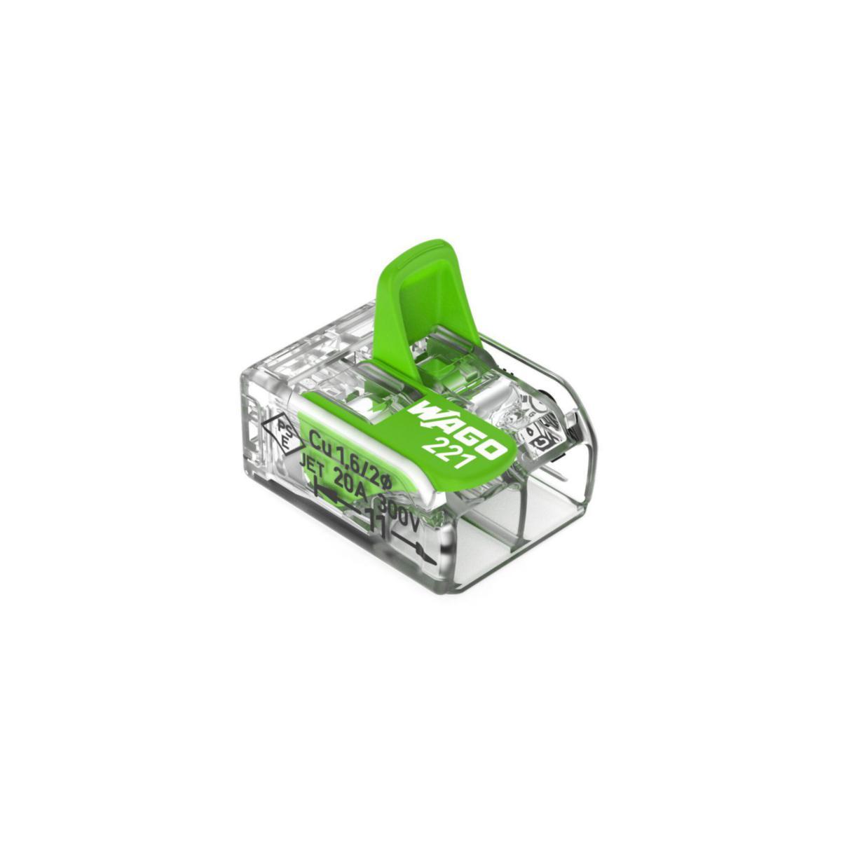 Koblingsklemme Wago Grønn 0.2 - 4mm² - Koblingsklemme 221-422 Grønn 