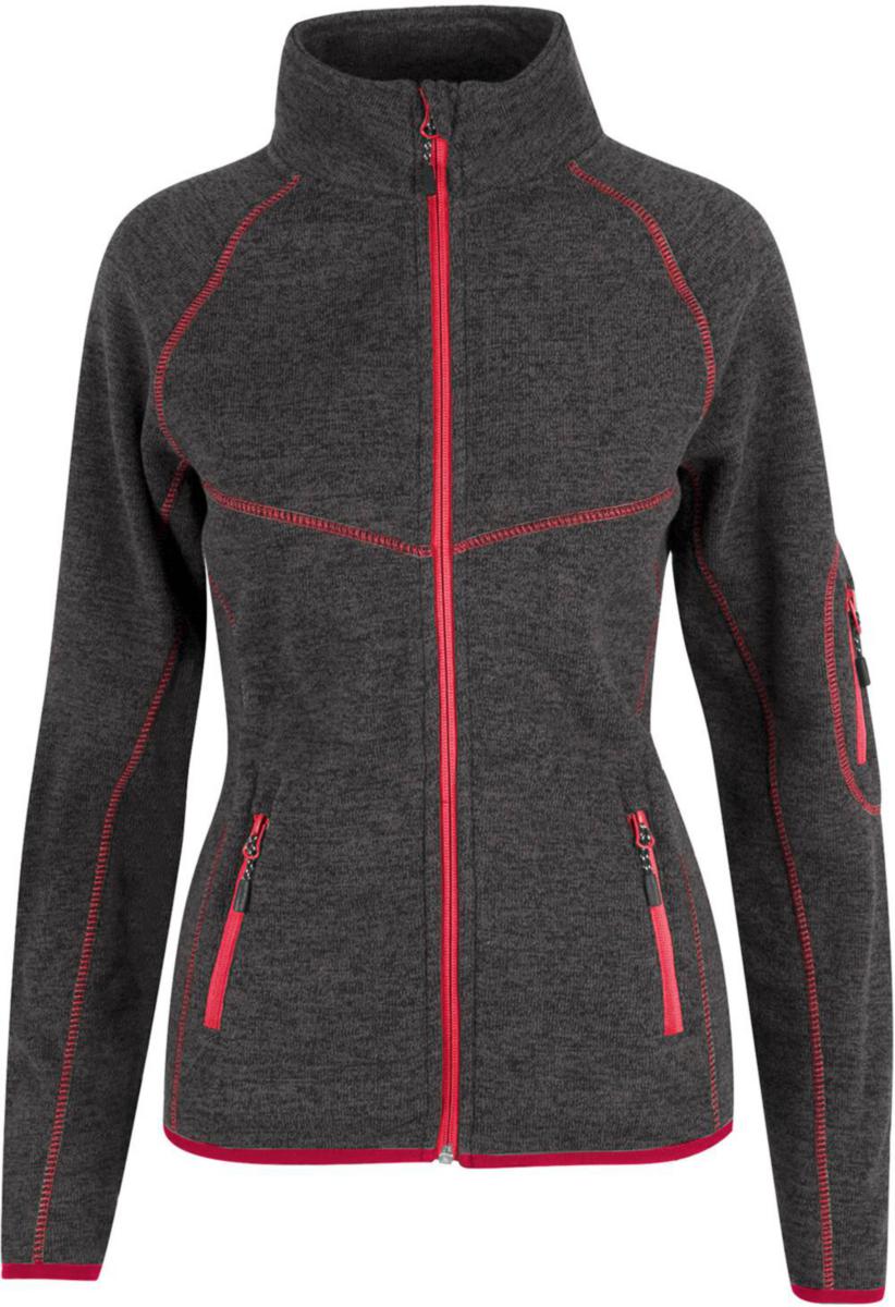 Fleecejakke dame YOU® Salt lake - Fleecejakke dame YOU Salt lake Koks/rød str S