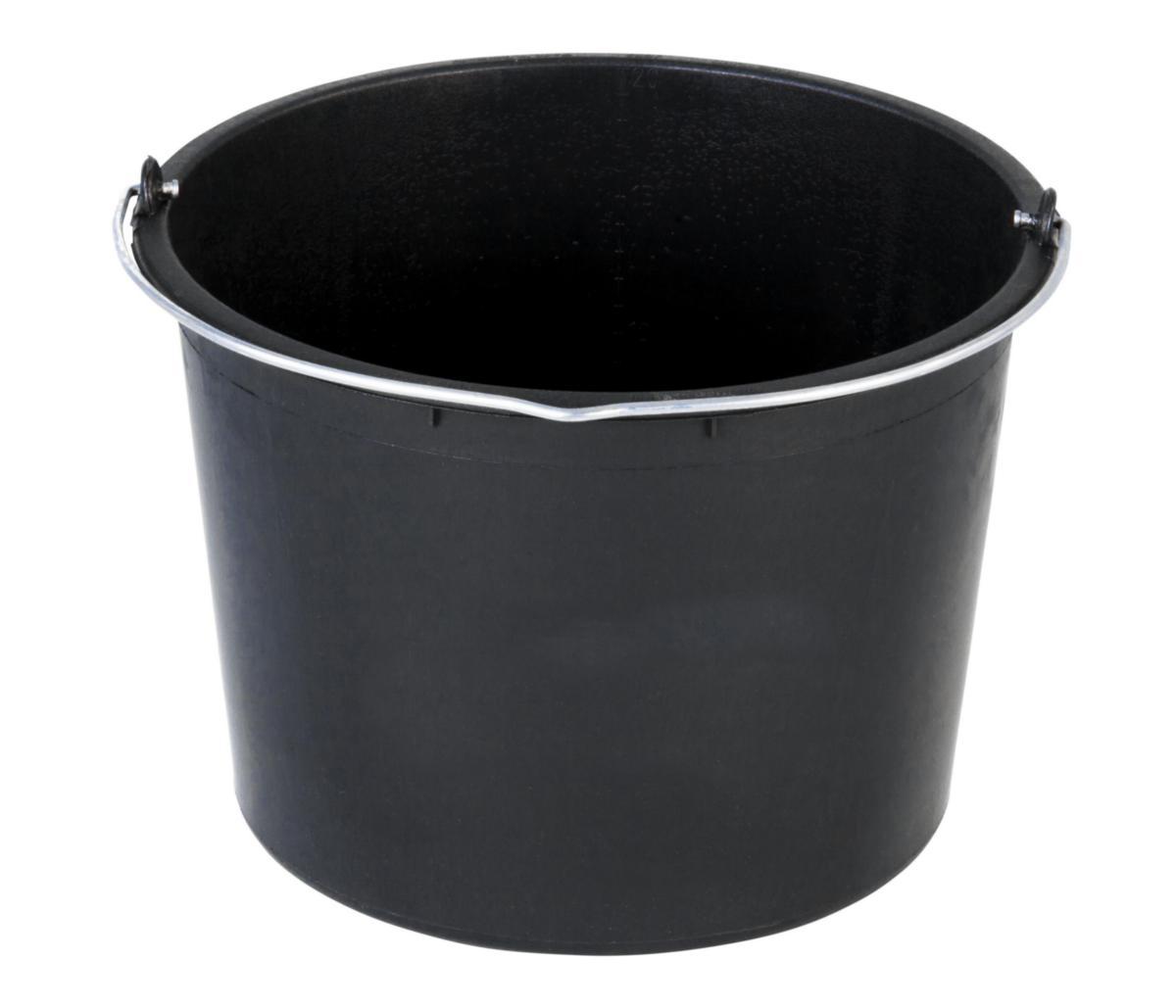 Murdunk - Murerbøtte plast 20L svart med gradering